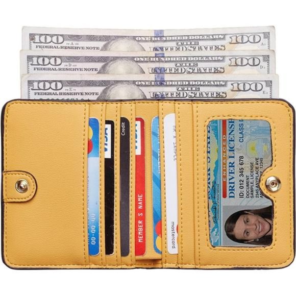 Womens Rfid Blocking Small Compact Bifold Luxury Genuine Leather Pocket Wallet - Picture 5 of 6